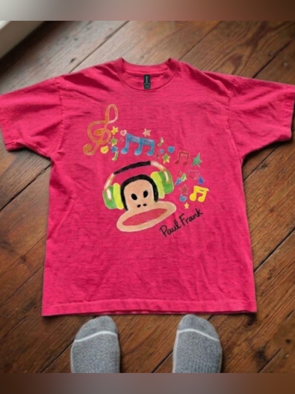 Paul Frank Pink Graphic Tee with Julius Headphones